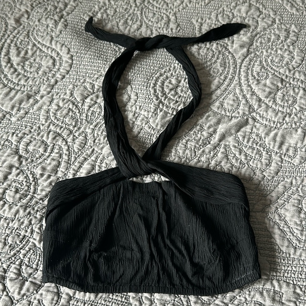 Cleobella black halter top, size small